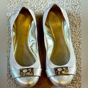 Coach gold flats. Size 8
